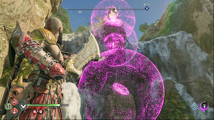 Torch 3 is at the top of the waterfall - God of War Ragnarok: Goddess Falls, Vanaheim - secrets, collectibles - Vanaheim - God of War Ragnarok Guide