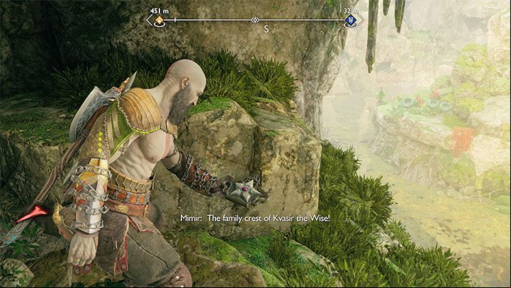 The artefact lies on the ground near the spitting plant - the northern part of the Veiled age, you can see the river from here - God of War Ragnarok: The Veiled age, Vanaheim - secrets, collectibles - Vanaheim - God of War Ragnarok Guide