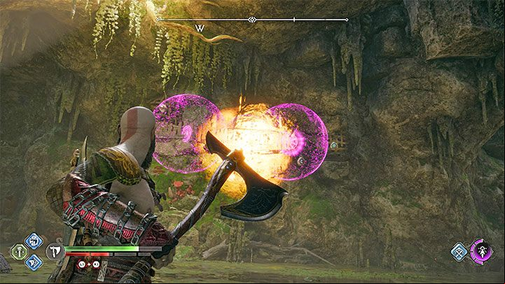 Now form a row of 3 seals - all the bells must be within their range - God of War Ragnarok: The Veiled age, Vanaheim - secrets, collectibles - Vanaheim - God of War Ragnarok Guide