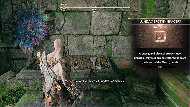 Up top, you'll find a red chest containing the damaged armor piece - God of War Ragnarok: Lundas Lost Armor - finding 3 pieces of armor in Vanaheim - Labors - Vanaheim - God of War Ragnarok Guide