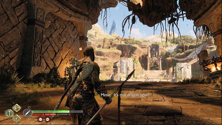 This favour starts automatically once you reach the southeastern area of The Sinkholes (screenshot above) - God of War Ragnarok: The Sinkholes, Vanaheim - secrets, collectibles - Vanaheim - God of War Ragnarok Guide