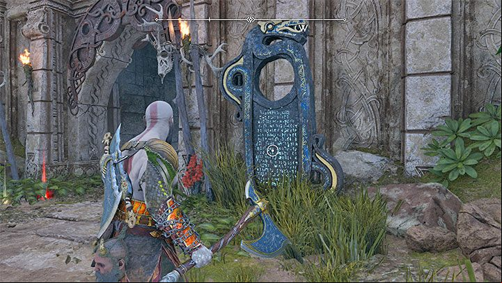 This lore item is found next to the entrance to the tunnel - God of War Ragnarok: The Sinkholes, Vanaheim - secrets, collectibles - Vanaheim - God of War Ragnarok Guide