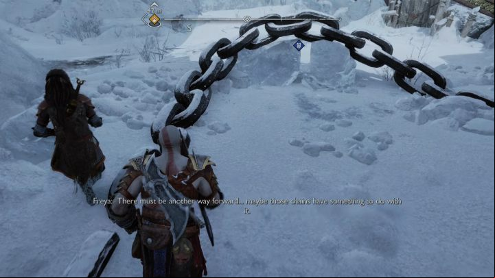 Climb the wall up, then use the chain to climb even higher - God of War Ragnarok: The Oarsmen, Midgard - secrets, collectibles - Midgard - God of War Ragnarok Guide