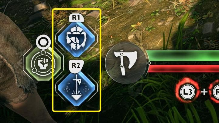 The runic attack icons are in the bottom-left corner of the screen, as pictured above - God of War Ragnarok: How to use runic attacks? - Combat - God of War Ragnarok Guide