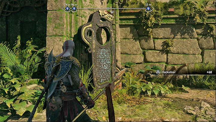 This rune board is found in the southern part of the region - God of War Ragnarok: Vanir Shrine, Vanaheim - secrets, collectibles - Vanaheim - God of War Ragnarok Guide