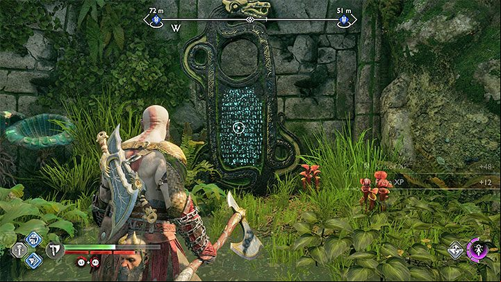 This rune board is found in thenorthern part of the region - God of War Ragnarok: Vanir Shrine, Vanaheim - secrets, collectibles - Vanaheim - God of War Ragnarok Guide
