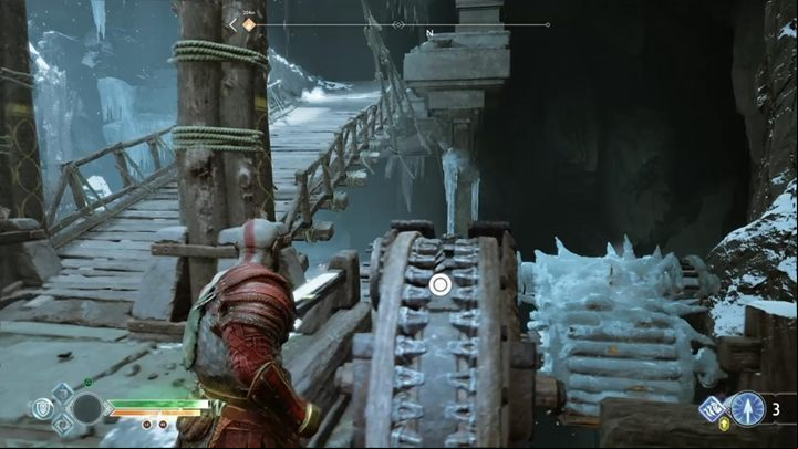 Destroy the enemies and approach the spinning wheel - set the bridge up - God of War: Inside the Mountain - Walkthrough - Walkthrough - God of War Guide