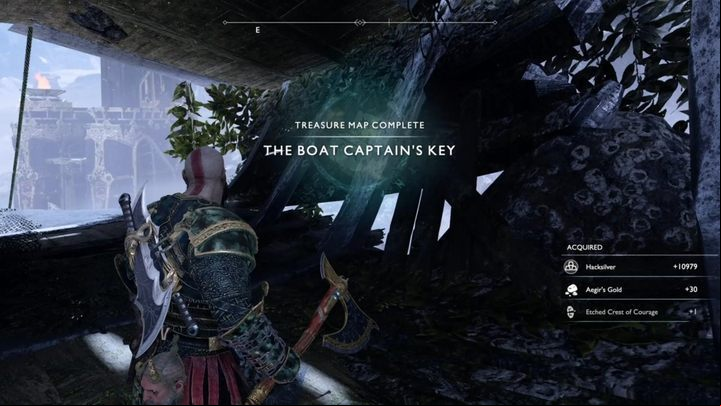 Treasure digging spot: Isle of Death - the treasure is located beneath the ships wreckage - God of War: Treasure Maps - list of all, tips - Side quests and challenges - God of War Guide