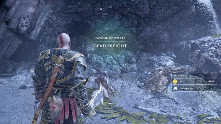 Commentary: Near the cave, you will encounter a ghost, who will tell you about his sorrow - you have to defeat his damned crew - the Dead Freight quest - God of War: Forgotten Caverns - all collectibles list - Shores of Nine - God of War Guide