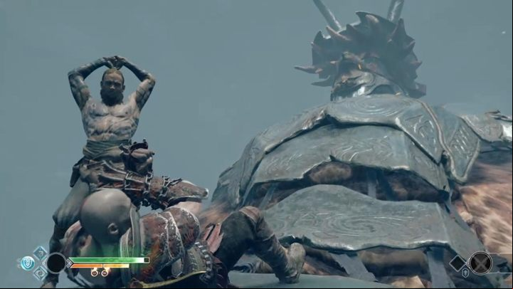 After a while, the situation will change and you will have to dodge Baldurs blows - God of War: The Stranger - Second Encounter - boss, how to beat? - Bosses - God of War Guide