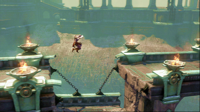 After that run right and jump a level lower - Chasing the Fury - Chapter 1: Prison of the Damned - God of War: Ascension - Game Guide and Walkthrough