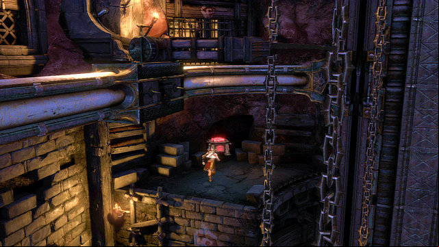 Before you get to a mechanism marked with a white light, go to the left side of the room and jump onto a platform with red chest - Second fight with the Hand of Hecatonchires - Chapter 3: The Guard House - God of War: Ascension - Game Guide and Walkthrough