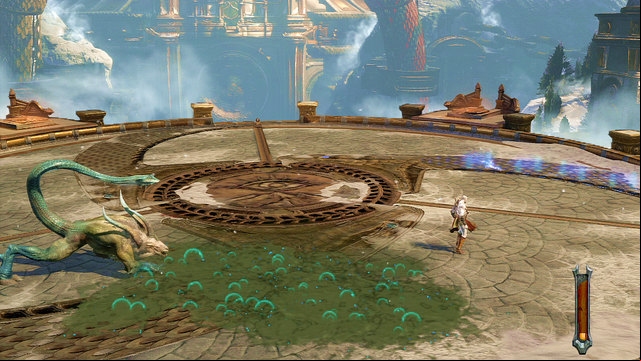 In the first one, chimera fights on all four and attacks mostly with a snake, who splits with acid - Chimera fight - Chapter 7: The Tower of Delphi - God of War: Ascension - Game Guide and Walkthrough