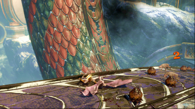 After landing onto a Pythons back, destroy dragon hatcheries and kill enemies - Walkthrough - Chapter 8: The Pythons Belly - God of War: Ascension - Game Guide and Walkthrough