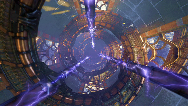 Jump onto a tower and climb to get inside - Violet Python Ride - Chapter 9: Ice Caverns - God of War: Ascension - Game Guide and Walkthrough