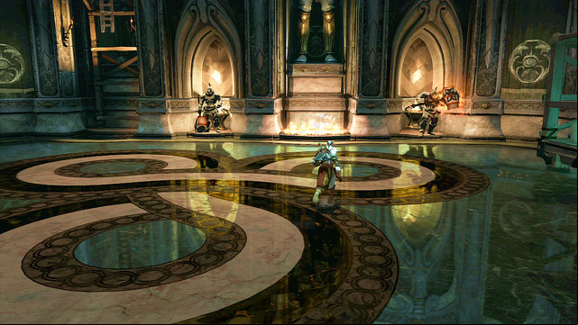 After getting through the gate, you run into a room with two Talos statues - Soul of Hades - Chapter 11: Delphi Catacombs - God of War: Ascension - Game Guide and Walkthrough