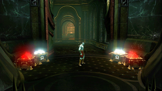 Then, make few steps back and open chests for red orbs, Gorgon Eye and Phoenix Feather - Soul of Hades - Chapter 11: Delphi Catacombs - God of War: Ascension - Game Guide and Walkthrough