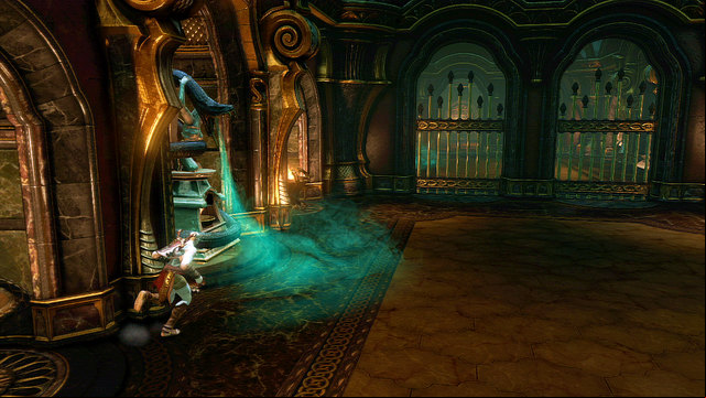 Moving forward you get into a chamber with green gas and two grilled ages - Soul of Hades - Chapter 11: Delphi Catacombs - God of War: Ascension - Game Guide and Walkthrough