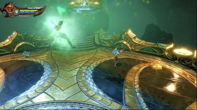 You can make this part of fight easier by destroying columns and throwing them at boss - Walkthrough - Chapter 12: The Oracles Chamber - God of War: Ascension - Game Guide and Walkthrough