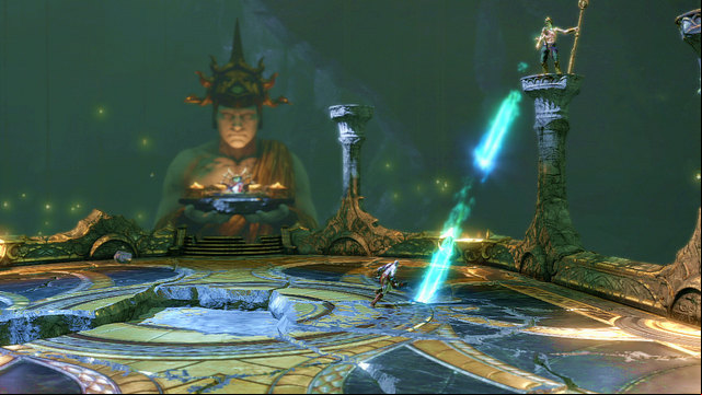 As the columns got destroyed, Castors attacks will get stronger and begin to decay the floor - Walkthrough - Chapter 12: The Oracles Chamber - God of War: Ascension - Game Guide and Walkthrough