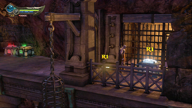 Go right from the chest to run into a Letter from the Scribe of Hecatonchires and white chest - Walkthrough - Chapter 17: Martyrs Chamber - God of War: Ascension - Game Guide and Walkthrough