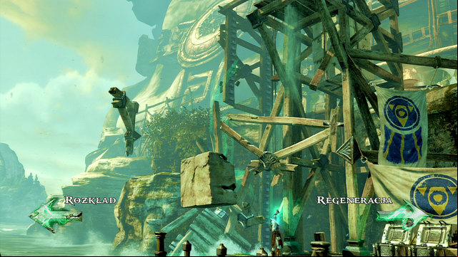 In a short cut scene the part of harbor will be destroyed - Path to the statue - Chapter 18: Delos Landing - God of War: Ascension - Game Guide and Walkthrough
