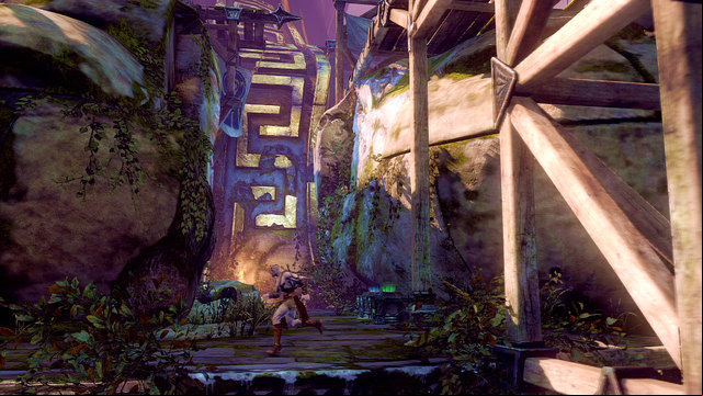 And move back a bit and go forward collecting a green and blue chest on your way - Path to the statue - Chapter 18: Delos Landing - God of War: Ascension - Game Guide and Walkthrough