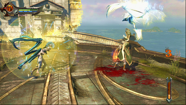 Hitting them alternately, you get to the moment when Spider Fury creates a barrier - she is invulnerable for now, so focus on her sister - Walkthrough - Chapter 20: The Gauntlet of Apollo - God of War: Ascension - Game Guide and Walkthrough