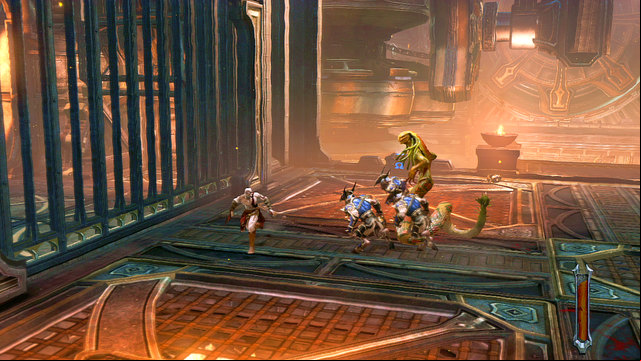 Now go to the next chamber to fight a Medusa and armored Satyrs with slingshots - Onto the Furnaces Top - Chapter 23: The Furnace - God of War: Ascension - Game Guide and Walkthrough