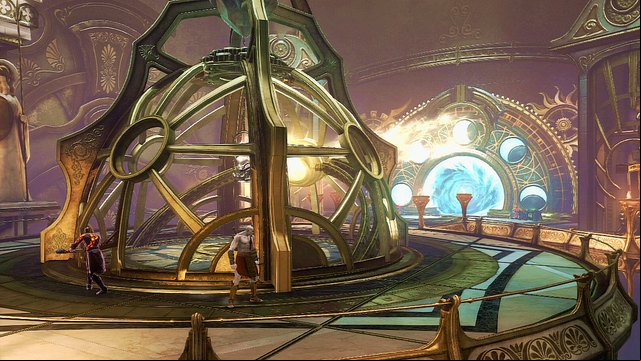 Approach the cage in the middle, look for lever, push it and block with your clone - Walkthrough - Chapter 27: The Lantern of Delos - God of War: Ascension - Game Guide and Walkthrough