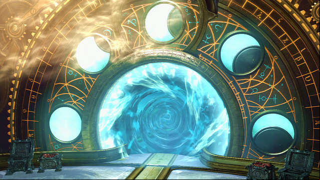 Jump into the magic portal before the clone disappears - Walkthrough - Chapter 27: The Lantern of Delos - God of War: Ascension - Game Guide and Walkthrough