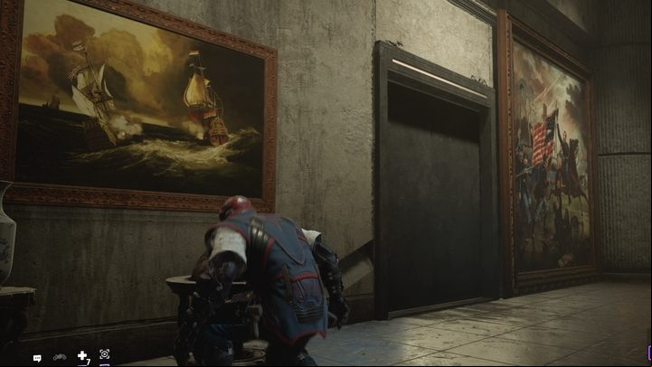 Then, locate the globe in the room, which, after scanning, will reveal a button that exposes an elevator behind the painting - Gotham Knights: Jacob Kane - walkthrough - Chapter 3 - Gotham Knights Guide, Walkthrough