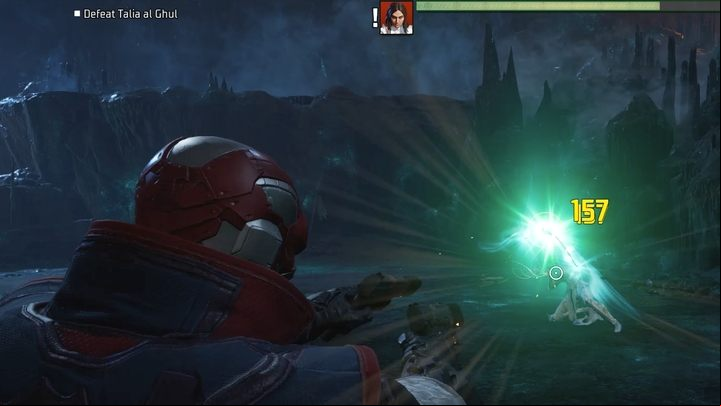 Talia fights in a somewhat similar style to Bruce: she also has ranged attacks that are rather harmless and performs 4x combos, which are a bit more difficult to dodge - Gotham Knights: Head of the Demon - walkthrough - Chapter 3 - Gotham Knights Guide, Walkthrough