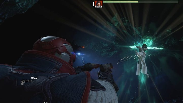 When Talia is floating to perform a charged attack, you have plenty of time to shoot at her - Gotham Knights: Head of the Demon - walkthrough - Chapter 3 - Gotham Knights Guide, Walkthrough