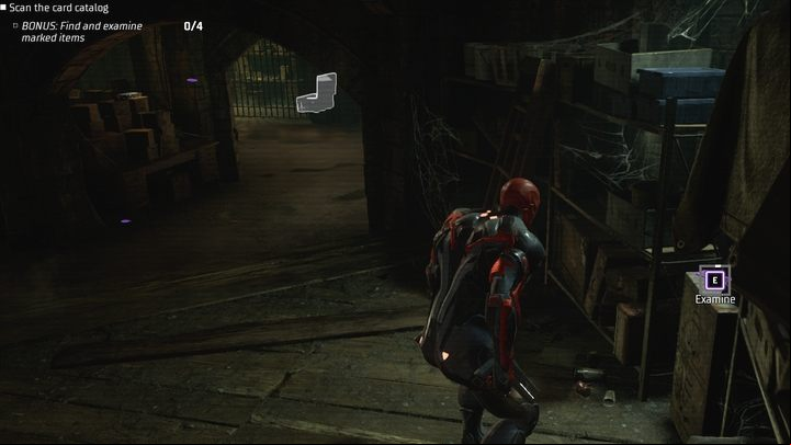In the evidence room, you can use AR to find 4 optional documents that are marked in purple - Gotham Knights: Blues Blackgate - walkthrough - Chpater 1 - Gotham Knights Guide, Walkthrough