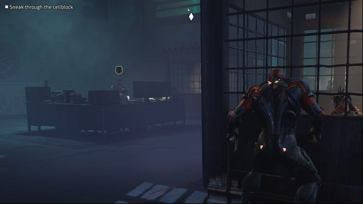 You may experience some trouble trying to get past the policeman guarding the cells - simply wait until he approaches one of the imprisoned - Gotham Knights: The Langstrom Drive - walkthrough - Chpater 1 - Gotham Knights Guide, Walkthrough