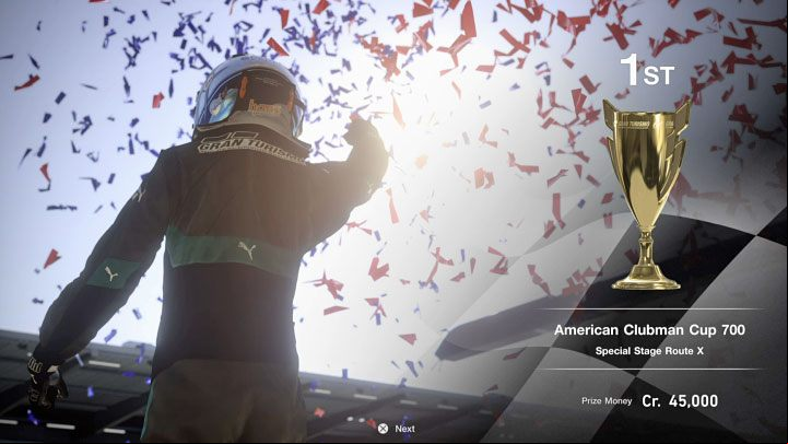 The race's duration depends on your car's maximum speed limit, and a vehicle with PP slightly higher than the recommeded 700 points should take around 4:40 to beat it - Gran Turismo 7: Grinding and earning credits - Special Stage Route X - Earning credits - Gran Turismo 7 Guide