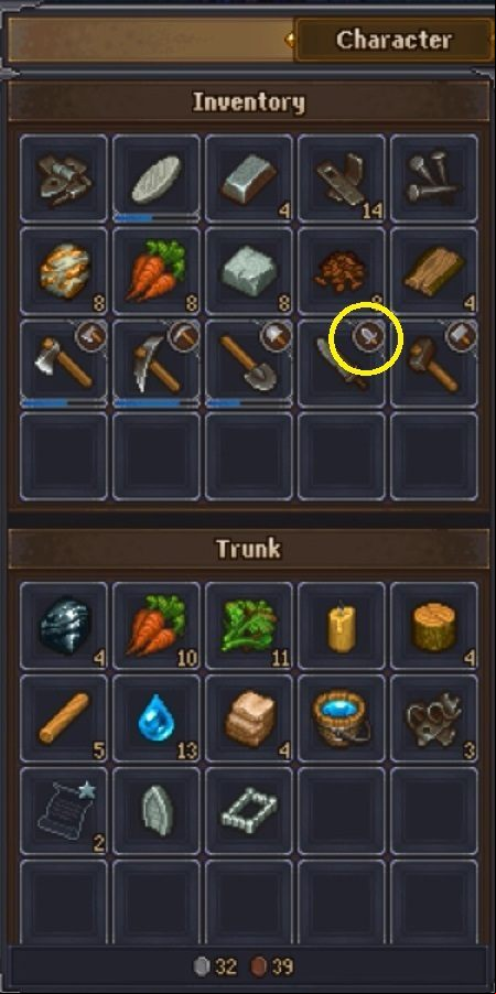 Check if you have the sword equipped - How to fight in Graveyard Keeper Game? - FAQ - Graveyard Keeper Game Guide