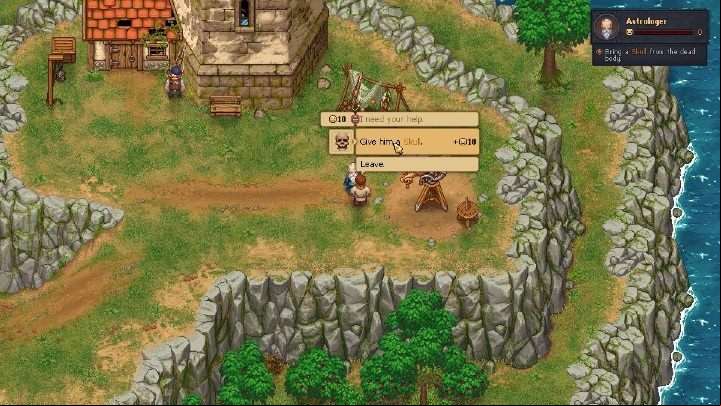 After getting the skull, go to the Astrologist - How to get the Active key in Graveyard Keeper? - Mission Tips - Graveyard Keeper Game Guide