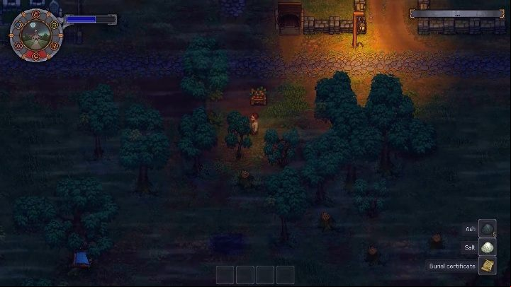 For each burnt corpse you will get 1 salt, 5 ash and 1 burial certificate - How does a keepers job look like in Graveyard Keeper? - Church and graveyard - Graveyard Keeper Game Guide