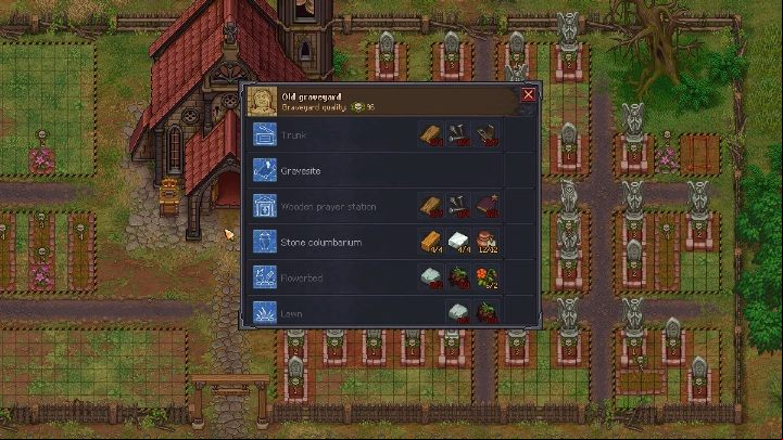 If you burn 12 bodies and create 12 Ceramic funeral urns you will be able to create a Stone Columbarium - How does a keepers job look like in Graveyard Keeper? - Church and graveyard - Graveyard Keeper Game Guide
