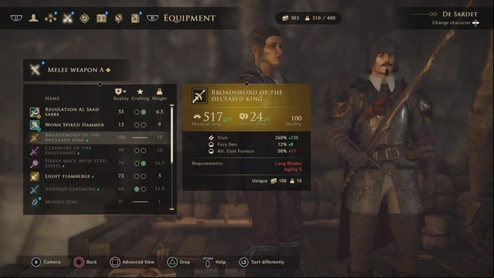 For ing the arena in the mission Champion of the Arena, you will get a powerful, two-handed sword - GreedFall: Legendary Items - list of all locations - Secrets and additional activities - GreedFall Guide