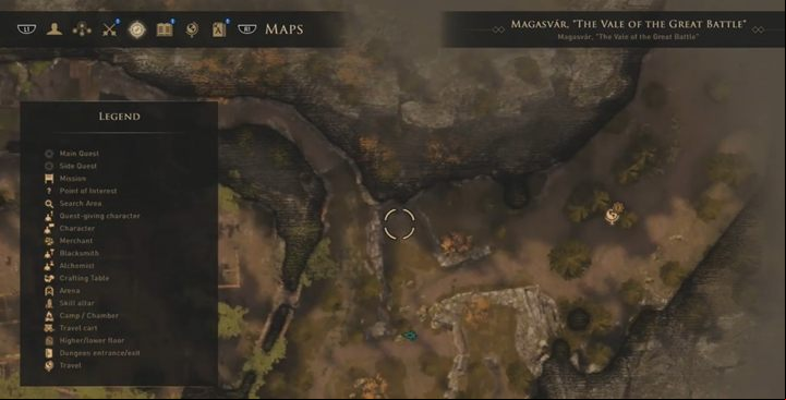 Magasvar - head to the location of the above picture and move near the rocks - GreedFall: In Professor Serafeddins Footsteps - walkthrough - Mr De Courcillons Research - GreedFall Guide