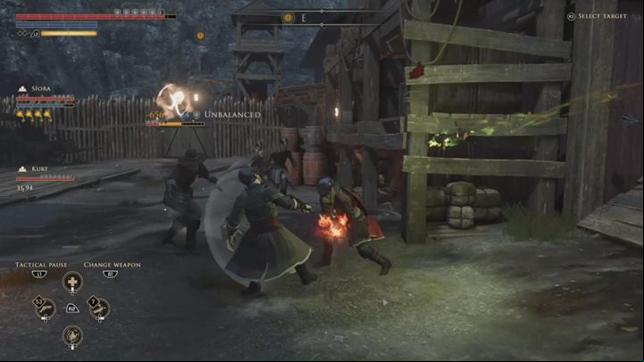 Conversation with Mother Cardinal - after a conversation with the woman, go to the barracks, talk to the quartermaster and recruit a group of knights to help you - GreedFall: Camp of the Ordo Luminis - walkthrough - The Children of Teer Fradee - GreedFall Guide