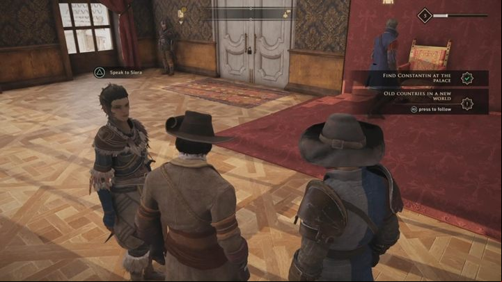Go to the Palace in New Serene - GreedFall: Old Countries in a New World & Constantine at the Palace- walkthrough - A Cure for Malichor - GreedFall Guide
