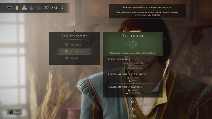The next choice concerns selection of your starting class that you want to choose for your hero - GreedFall: Character creation - Basics - GreedFall Guide