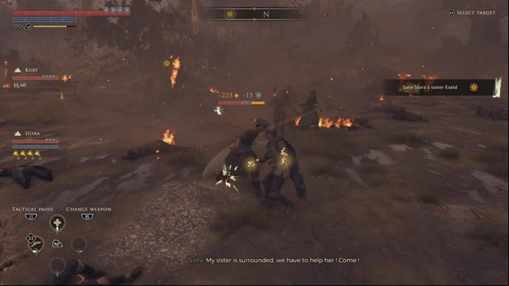 You have to reach a location called Vedrad The Red Woods and reach Vedrhais village - GreedFall: The Battle of the Red Spears - walkthrough - A Cure for Malichor - GreedFall Guide