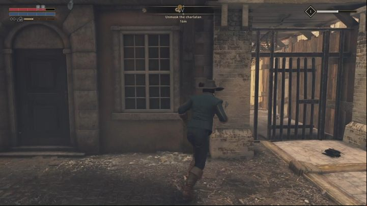 Go to the right of the stall, walk through the metal door and pick up the letter from the chest - GreedFall: The Charlatan - walkthrough - Before the Departure - GreedFall Guide