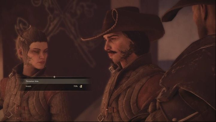 Talk to Kurt and hell tell you a story about a young rookie - GreedFall: Missing in action - Kurts quest walkthrough - Kurt - GreedFall Guide