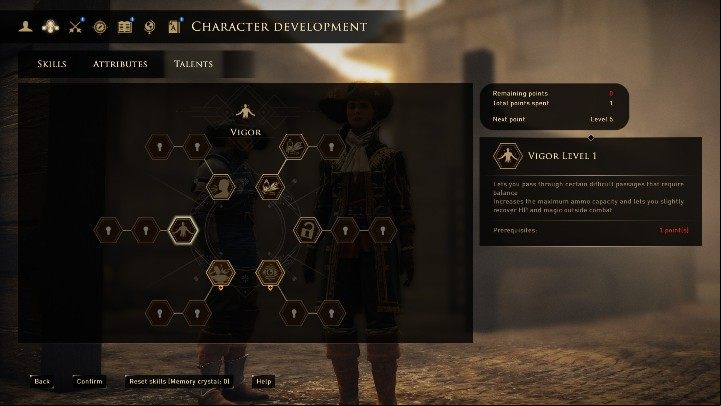 The second important talent is vigor - GreedFall: Charismatic character of - character build - Character builds - GreedFall Guide